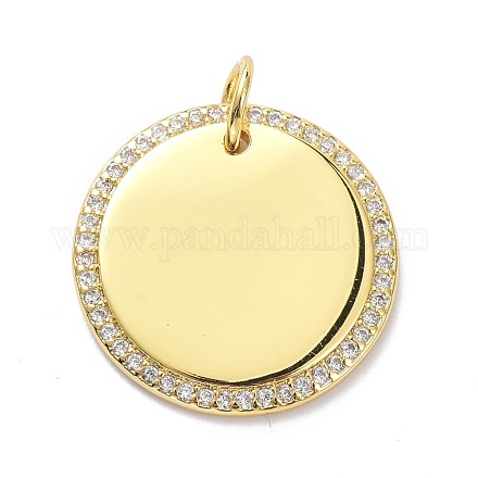 Латунные микропаве прозрачные подвески с фианитом ZIRC-L091-072G-1