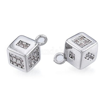 Латунные микропаве прозрачные кубические циркониевые подвески KK-N216-576P-1