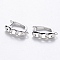 Brass Hoop Earring Findings with Latch Back Closure, Nickel Free, with Horizontal Loop, Curb Chain Shaped, Real Platinum Plated, 18.5x5.5x12.5mm, Hole: 1.2mm, Pin: 1mm.