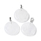 Natural Quartz Crystal Pendants, Rock Crystal Disc Charms with Platinum Tone Brass Findings, 29x25x6mm, Hole: 7x4mm