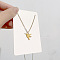 Christmas 304 Stainless Steel Pendant Cable Chain Necklaces, Golden, Bird