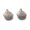 Non-Tarnish 201 Stainless Steel Pendants, Shell Shape, Stainless Steel Color, 14x13.5x3mm, Hole: 1.4mm