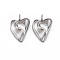 Non-Tarnish 304 Stainless Steel Pendants, Cadmium Free & Nickel Free & Lead Free, Heart with Crack, Stainless Steel Color, 21.5x15x3mm, Hole: 2.5mm