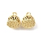 Brass Charms, Lotus Seedpod Charms, Lead Free & Cadmium Free, Rack Plating, Long-Lasting Plated, Real 18K Gold Plated, 9x8mm, Hole: 1.3mm
