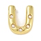 Brass Pendants, Cadmium Free & Nickel Free & Lead Free, with ABS, Letter A~Z, Letter U, 20.5x17.5x6.5mm, Hole: 3.5mm