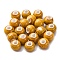 Handmade Porcelain Beads, Round, Goldenrod, 6~7x5~6mm, Hole: 2mm