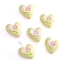2Pcs UV Platings Acrylic Beads, Heart with Tulip, with Enamel, Champagne Yellow, 20x19mm, Hole: 2mm