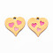 304 Stainless Steel Enamel Charms, Golden, Heart, Hot Pink, 15x15x1mm, Hole: 1.8mm