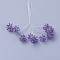 Glass Woven Beads, Flower/Sparkler, Made of Horse Eye Charms, Purple, 13mm