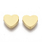 304 Stainless Steel Beads, Heart, Golden, 7x8x3mm, Hole: 2mm