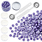 Sealing Wax Particles Kits for Retro Seal Stamp, with Stainless Steel Spoon, Candle, Plastic Empty Containers, Blue Violet, 307pcs/set
