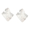 Rack Plating Brass Twist Rhombus Stud Earrings, Long-Lasting Plated, Lead Free & Cadmium Free, Platinum, 29x29mm