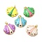 Brass Micro Pave Cubic Zirconia Pendants, Shell Shape, with Enamel, Lead Free & Cadmium Free, Long-Lasting Plated, Rack Plating, Real 18K Gold Plated, with Jump Ring, Mixed Color, 21x21.5x4mm, Hole: 3.4mm