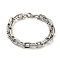 Non-Tarnish 201 Stainless Steel Chunky Rectangle Link Chain Bracelets, Stainless Steel Color, 8-5/8 inch(21.8cm)