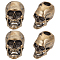 4Pcs Brass Beads, Skull, Antique Bronze, 21.5x14x19mm, Hole: 6mm