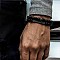 Fashion Retro Black Matte Bracelet Set with Zircon Crown, Diamond Ball, Dice, Lion Head Bracelet