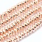 Electroplate Non-magnetic Synthetic Hematite Beads Strands, Grade AA, Long-Lasting Plated, Faceted, Rondelle, Rose Gold Plated, 6x3mm, Hole: 1.5mm, about 132pcs/strand, 15.7 inch(40cm)