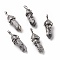 Natural Map Stone Pointed Pendants, Faceted, with Platinum Tone Brass Findings, Lead free & Cadmium Free, Bullet, 27~30x9~10x7~8mm, Hole: 4x3mm