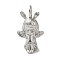 Non-Tarnish 304 Stainless Steel Pendants, Angel Charm, Stainless Steel Color, 25x16x10.5mm, Hole: 5mm