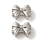 Rack Plating Alloy Beads, Cadmium Free & Nickel Free & Lead Free, Bowknot, Platinum, 10x13.5x6.5mm, Hole: 6x4mm