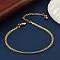 Brass Rope Chain Bracelets for Women, Long-Lasting Plated, 901 Stainless Steel Clasp, Lead Free & Cadmium Free, Real 18K Gold Plated, 6-1/2 inch(16.5cm)
