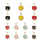 14Pcs 7 Style Zinc Alloy Enamel Pendants, with ABS Plastic Imitation Pearl, Table Tennis Racket, Mixed Color, 20~23x13~15x4mm, Hole: 1.8~2mm, 2pcs/style