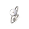 304 Stainless Steel Cuff Ring Components, Plain Pad Ring Settings, Flat Round, Stainless Steel Color, 8mm, Inner Diameter: 18mm