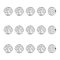 15Pcs 316 Stainless Steel Beads, Flat Round with Trinity Knot Tree Pattern, Stainless Steel Color, 11x4mm, Hole: 1.4mm