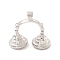 Brass Pendants, with Jump Rings, Cadmium Free & Lead Free, Long-Lasting Plated, Earphone, Platinum, 24x25x11.5mm, Hole: 4x3mm