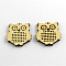 Owl Undyed Wood Pendants, BurlyWood, 45x41x4mm, Hole: 1.5mm