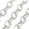 Aluminium Cable Chains, Texture, Unwelded, with Spool, Platinum, 18x14x2mm, about 32.81 Feet(10m)/Roll