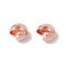 Brass Crimp Beads Covers, Cadmium Free & Lead Free, Rose Gold, 6x6x4mm, Hole: 3mm