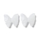 Glass Cabochons, Butterfly, White, 16x17.5x4mm