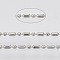 Brass Ball Chains, Ball & Bar Faceted Beaded Chains, Long-Lasting Plated, Soldered, with Spool, Cadmium Free & Nickel Free & Lead Free, Platinum, 1.8x1mm and 1mm, about 301.83 Feet(92m)/roll