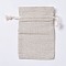 Burlap Drawable Pouches, Rectangle, Wheat, 15x9.8cm