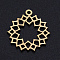 201 Stainless Steel Pendants, Filigree Joiners Findings, Laser Cut, Mandala Flower, Golden, 19.5x18x1mm, Hole: 1.5mm