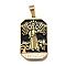 Tarot 304 Stainless Steel Enamel Pendants, Ion Plating(IP), Real 18K Gold Plated, Angel & Fairy, 32x19.5x2mm, Hole: 7x3.5mm