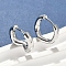 Brass Hoop Earrings, Real Platinum Plated, 15x18x6mm