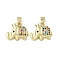 Brass Micro Pave Cubic Zirconia Pendants, Elephant, Long-Lasting Plated, Rack Plating, Real 18K Gold Plated, 15x17.5x3.5mm, Hole: 4.5x3.5mm