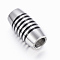 Smooth 304 Stainless Steel Magnetic Clasps with Glue-in Ends, with Enamel, Barrel, Stainless Steel Color, 21x10.5mm, Hole: 6mm