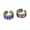 Hollow Open Cuff Rings, Rainbow Color 304 Stainless Steel Open Rings for Women, US Size 7 1/4(17.5mm)