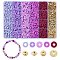 DIY Disc Polymer Clay & CCB Plastic Beads Jewelry Making Findings Kits, Mixed Shapes, Purple, 6~8x6~8x0.5~3mm, Hole: 1.4~2mm