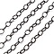 Iron Cable Chains, Textured, Unwelded, with Spool, Flat Oval, Gunmetal, 8x6x1mm, about 164.04 Feet(50m)/roll