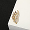 Alloy Rhinestone Brooches for Women, Leaf Anti-emptied Sweater Shawl Corsage Pins, Golden, 51x29mm