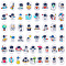 Glass Cabochons, Oval with Spaceman Pattern, Space Theme Pattern, 25x18x5mm, about 50pcs/bag, 1 bag/box