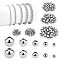 300Pcs 5 Sizes Brass Beads, Long-Lasting Plated, Round, Silver, 60pcs/style