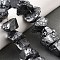 Terahertz Stone Beads Strands, Raw Rough Stone, Nuggets, 7~25x8~24.5x5~16mm, Hole: 0.9~1mm, about 14~28pcs/strand,  7.48''~8.43''(19~21.4cm)