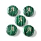 Synthetic Malachite Beads, with Golden Tone Brass Slices, Flat Round with Letter, Letter A, 15x5mm, Hole: 1.4mm