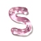 Transparent Resin Alphabet Pendants, Letter Charms, Letter.S, 41~45x33~52.5x8mm, Hole: 3.5mm