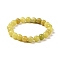 Natural Lemon Quartz Beaded Stretch Bracelets, Round, 1-3/4 inch~2-1/8 inch(48~54mm)